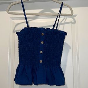 Pink Lily Smocked Button Tank